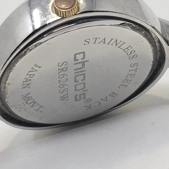 Chicos Womens Silver Tone Rhinestone Watch Quartz Round Face Chunky New Battery - Picture 5 of 6